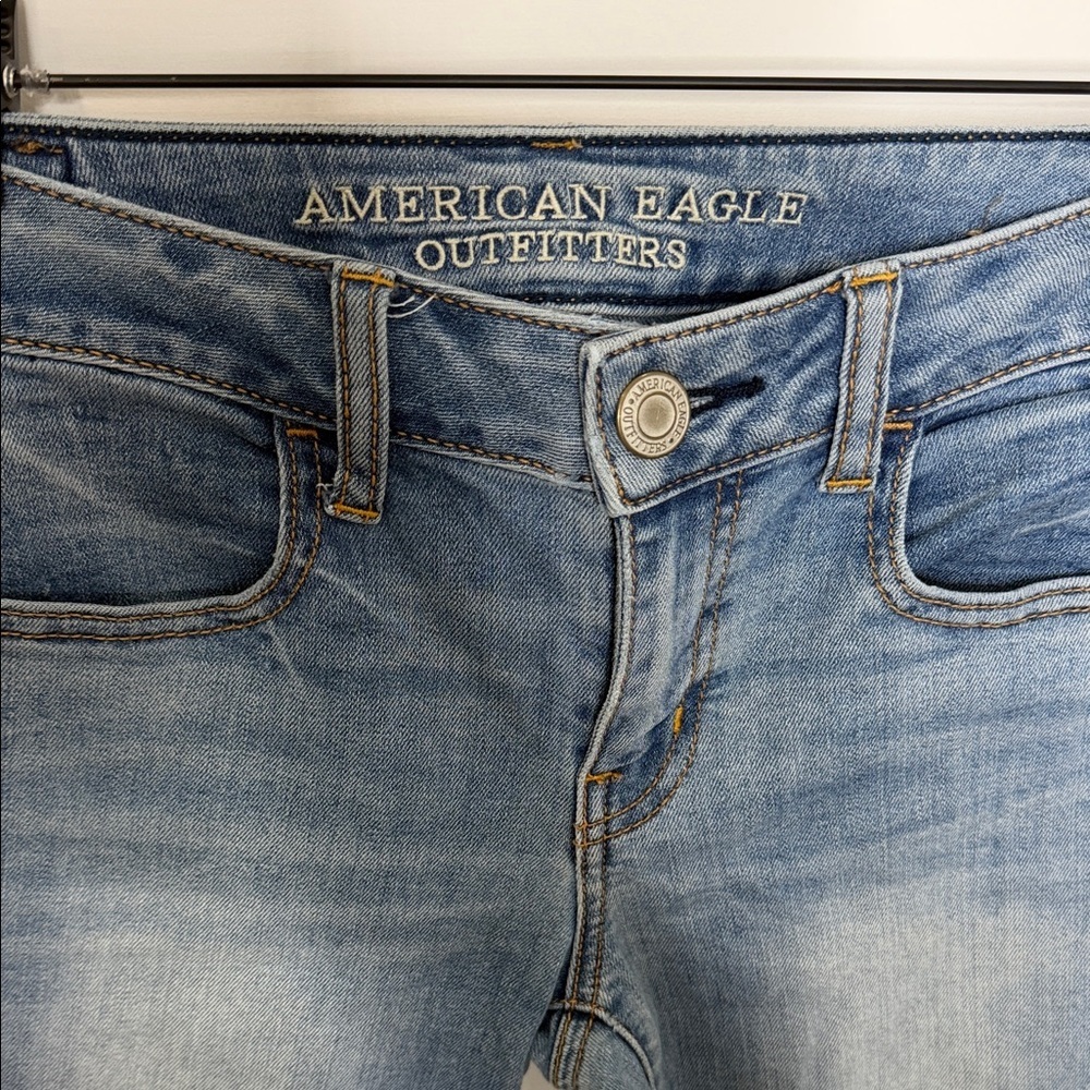 American Eagle Outfitters Blue Stretch Skinny Jeans – Size 4 Short - Picture 2 of 9